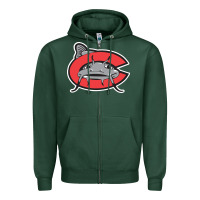 Sports Green carolina mudcats Zipper Hoodie - linhVisuals