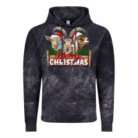 Cloud Black Merry Christmas Goats Vintage Hoodie - LillyAllenDesigns