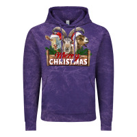 Cloud Purple Merry Christmas Goats Vintage Hoodie - LillyAllenDesigns