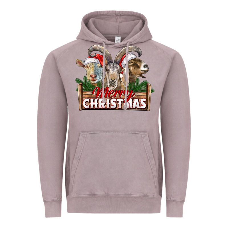 Merry Christmas Goats Vintage Hoodie by LillyAllenDesigns | Teevron