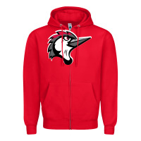 Red fayetteville woodpeckers Zipper Hoodie - linhVisuals