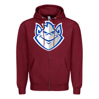 Burgundy the billikens Zipper Hoodie - linhVisuals