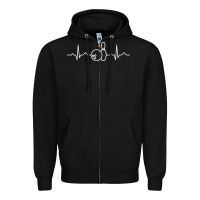 Black bowling heartbeat bowler ecg bowling ball tournament gift sweatshirt Zipper Hoodie - linhVisuals