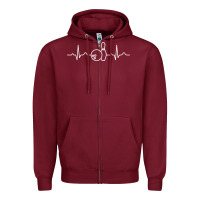 Burgundy bowling heartbeat bowler ecg bowling ball tournament gift sweatshirt Zipper Hoodie - linhVisuals