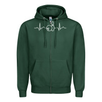 Sports Green bowling heartbeat bowler ecg bowling ball tournament gift sweatshirt Zipper Hoodie - linhVisuals