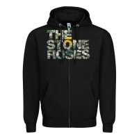 Black THE STONE ROSES GREEN Zipper Hoodie - linhVisuals