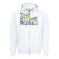White THE STONE ROSES GREEN Zipper Hoodie - linhVisuals