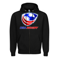 Black usa rugby Zipper Hoodie - linhVisuals