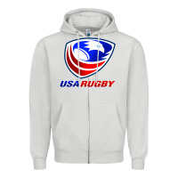 Dove Grey usa rugby Zipper Hoodie - linhVisuals