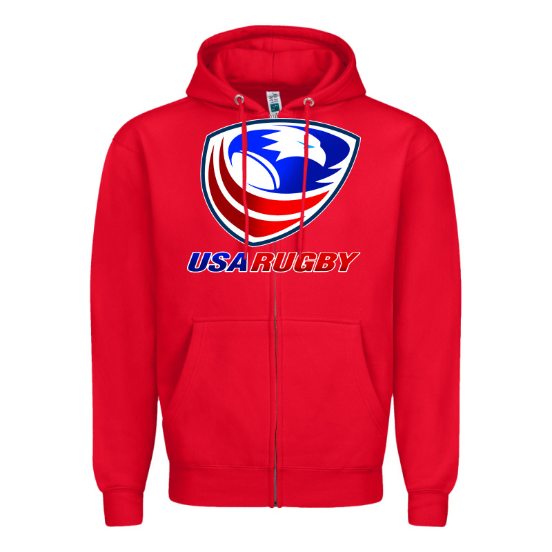 Usa Rugby Zipper Hoodie by linhVisuals | Teevron