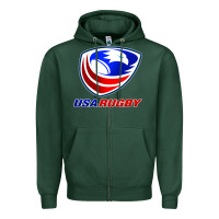 Sports Green usa rugby Zipper Hoodie - linhVisuals