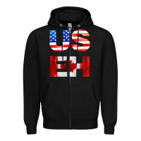 Black america canada Zipper Hoodie - linhVisuals