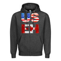 Charcoal Heather america canada Zipper Hoodie - linhVisuals