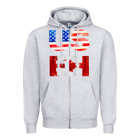 Heather Grey america canada Zipper Hoodie - linhVisuals