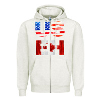 Oatmeal Heather america canada Zipper Hoodie - linhVisuals