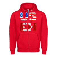 Red america canada Zipper Hoodie - linhVisuals