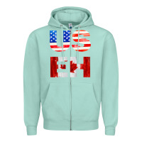 Seafoam america canada Zipper Hoodie - linhVisuals