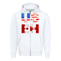 White america canada Zipper Hoodie - linhVisuals