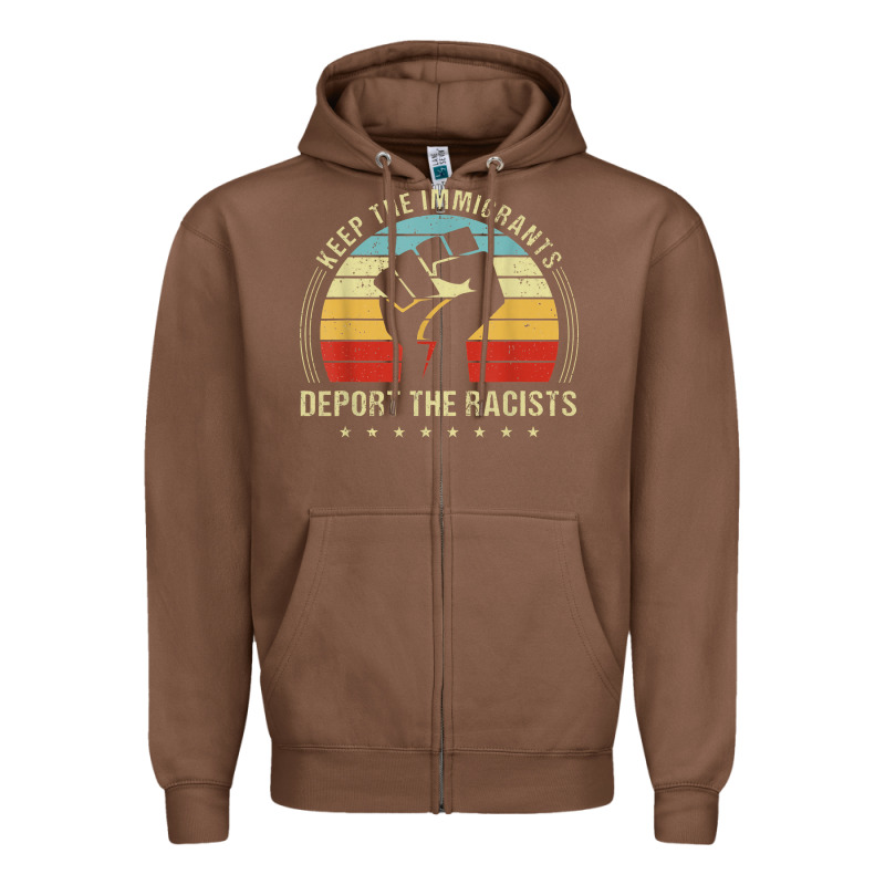 Keep The Immigrants Deport The Racists Zipper Hoodie by linhVisuals | Teevron