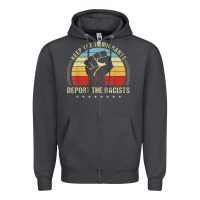 Smoke keep the immigrants deport the racists Zipper Hoodie - linhVisuals