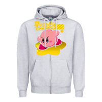 Heather Grey kirby Zipper Hoodie - linhVisuals