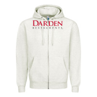 Oatmeal Heather darden restaurants Zipper Hoodie - linhVisuals