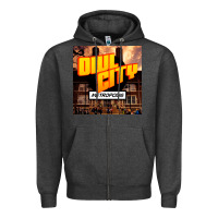 Charcoal Heather Owl City Adam Young Zipper Hoodie - linhVisuals