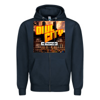 Navy Owl City Adam Young Zipper Hoodie - linhVisuals