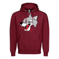 Burgundy sudbury wolves Zipper Hoodie - linhVisuals