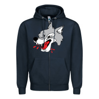 Navy sudbury wolves Zipper Hoodie - linhVisuals