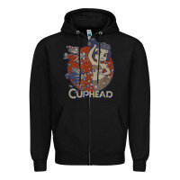 Black cuphead cala maria airplane attack t shirt Zipper Hoodie - linhVisuals