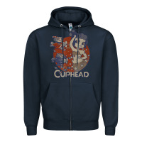 Navy cuphead cala maria airplane attack t shirt Zipper Hoodie - linhVisuals