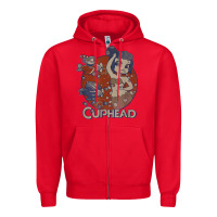 Red cuphead cala maria airplane attack t shirt Zipper Hoodie - linhVisuals