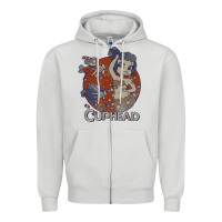 Dove Grey cuphead cala maria airplane attack t shirt Zipper Hoodie - linhVisuals