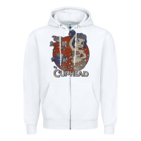 White cuphead cala maria airplane attack t shirt Zipper Hoodie - linhVisuals