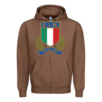 Chestnut italian rugby federation Zipper Hoodie - linhVisuals