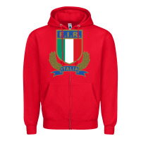Red italian rugby federation Zipper Hoodie - linhVisuals