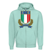 Seafoam italian rugby federation Zipper Hoodie - linhVisuals