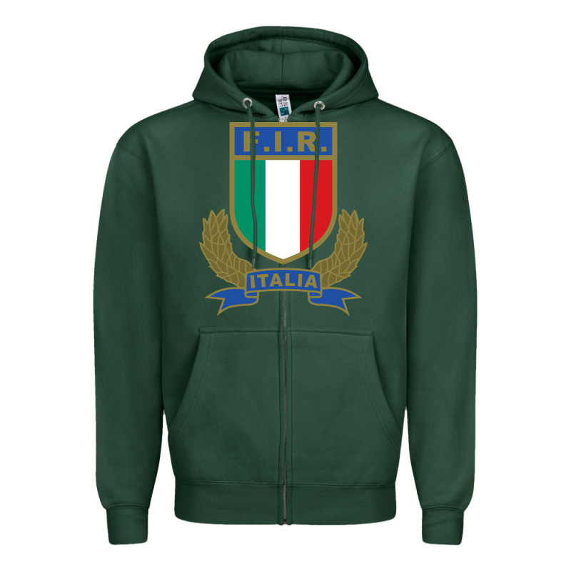 Italian Rugby Federation Zipper Hoodie by linhVisuals | Teevron