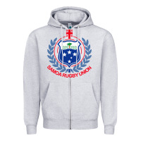 Heather Grey samoa rugby Zipper Hoodie - linhVisuals
