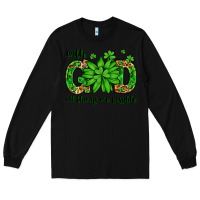 Black With god all things are possible St. Patrick's Day Long Sleeve Tee - LillyAllenDesigns