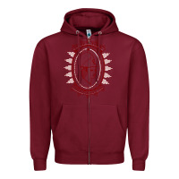 Burgundy Union College Zipper Hoodie - linhVisuals