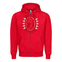 Red Union College Zipper Hoodie - linhVisuals