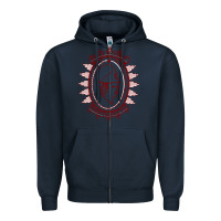 Navy Union College Zipper Hoodie - linhVisuals