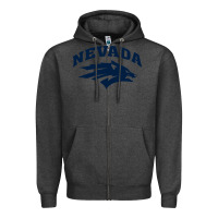 Charcoal Heather nevada wolf pack Zipper Hoodie - linhVisuals