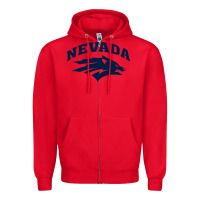 Red nevada wolf pack Zipper Hoodie - linhVisuals
