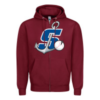 Burgundy stockton ports baseball Zipper Hoodie - linhVisuals