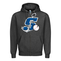 Charcoal Heather stockton ports baseball Zipper Hoodie - linhVisuals