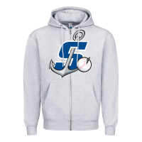 Heather Grey stockton ports baseball Zipper Hoodie - linhVisuals