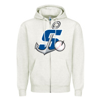 Oatmeal Heather stockton ports baseball Zipper Hoodie - linhVisuals